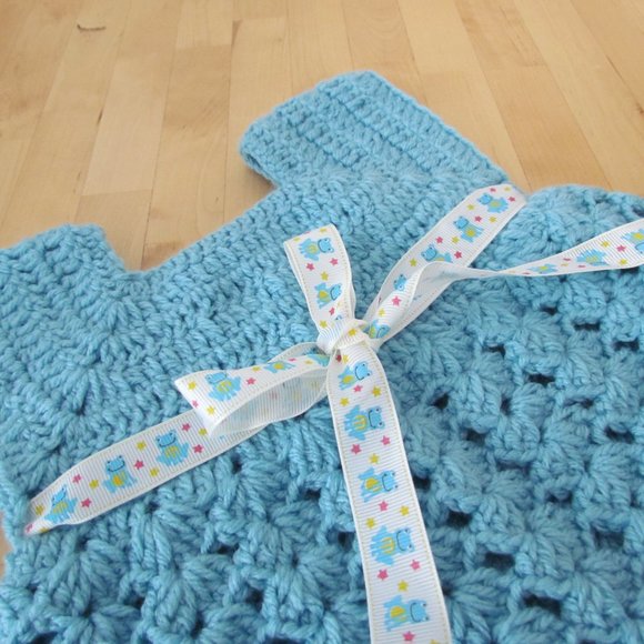 Taller de ABU handmade blue baby dress (crochet) - Picture 13 of 13